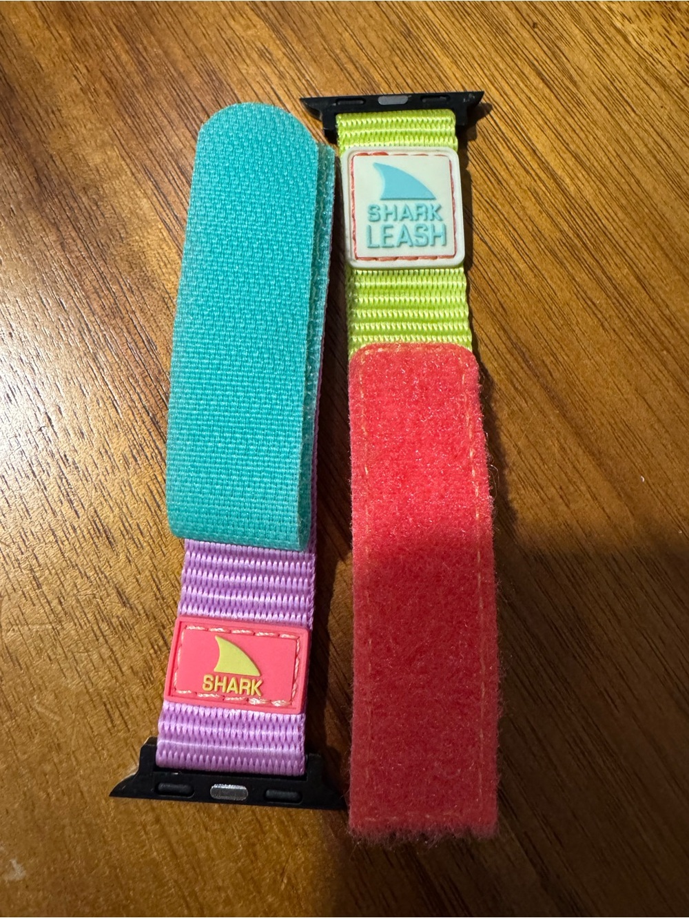Shark Leash Apple Nylon Watch Straps in Teal, Purple & Lime